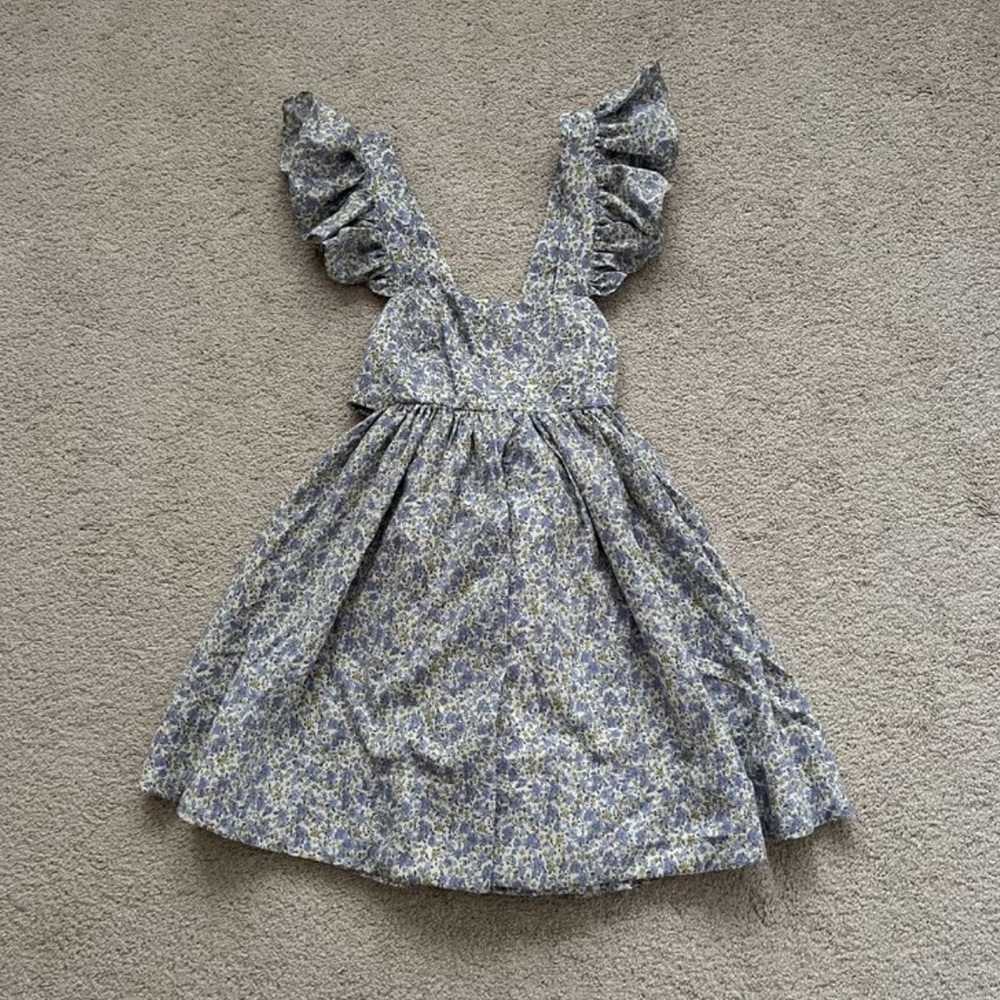 Purple floral ruffle dress